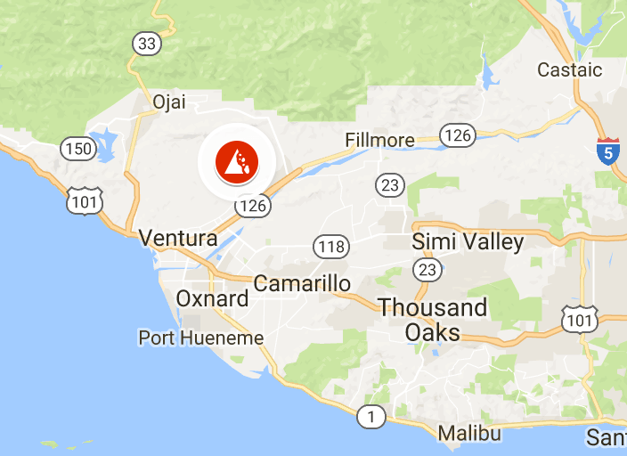 Ventura County Mudslide Map